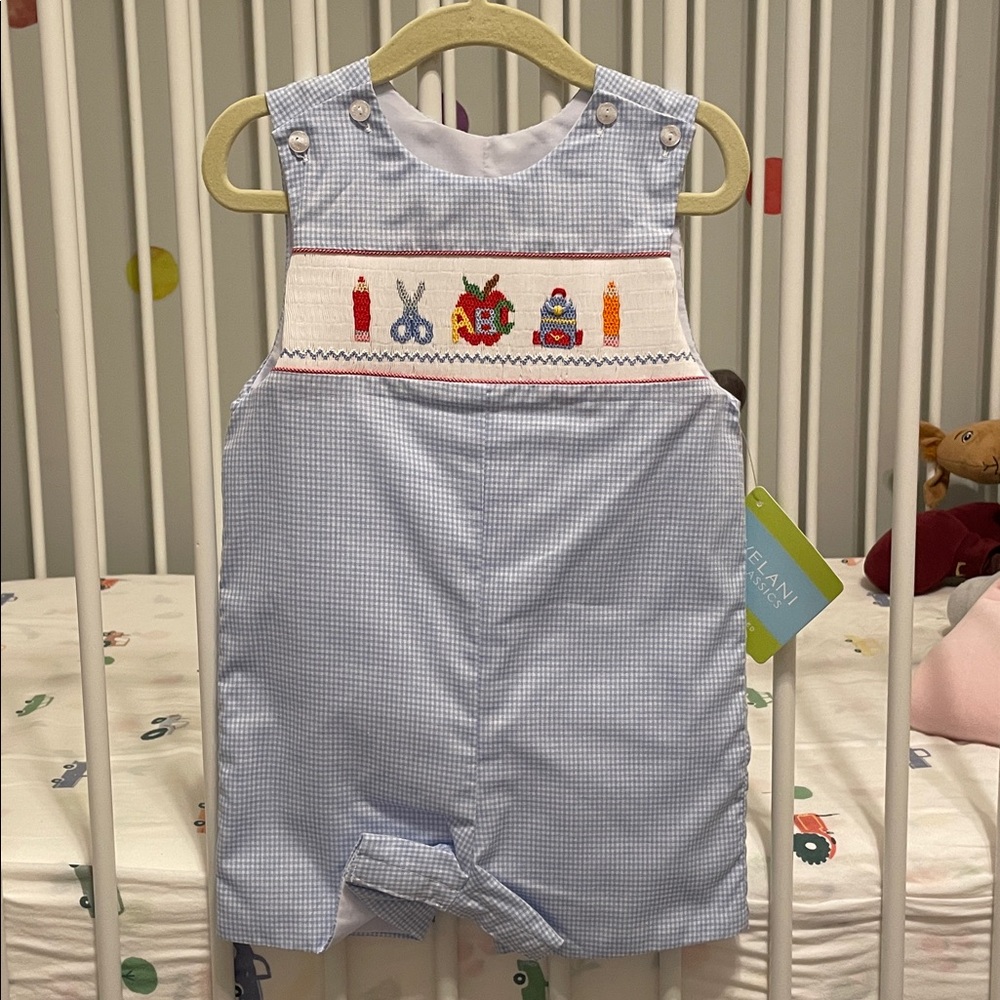 ABC school Blue Gingham Romper